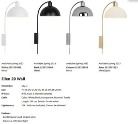 Aplica de perete design minimalist scandinav Ellen 20 White