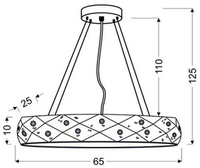 Lustră pe cablu GLANCE 5xG9/40W/230V