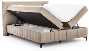 Pat Boxspring Wasil 160x200 cu spațiu de depozitare - catifea bej Element 6