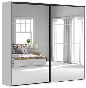 Dulap de haine cu uși culisante Flex 94 (alb + gri) (cu oglindă). Promo -27%. 1098244