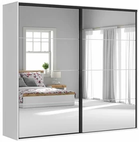 Dulap de haine cu uși culisante Flex 94 (alb + gri) (cu oglindă). Promo -27%. 1098244