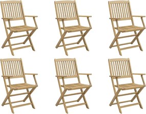 vidaXL Scaune grădină pliabile 6 buc. 54x61x88 cm lemn masiv acacia
