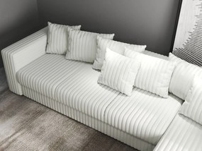Colțar extensibil dumonde cu ladă de depozitare si sezut confortabil din spuma high-density, Gloria Ambience Ivory II 320x183 cm