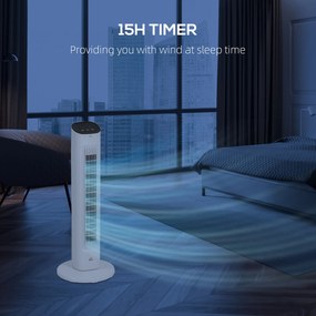 Ventilator turn HOMCOM cu telecomandă, 3 viteze, mod de repaus | Aosom Romania