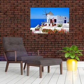 Tablou - Casă mică în Grecia (90x60 cm)