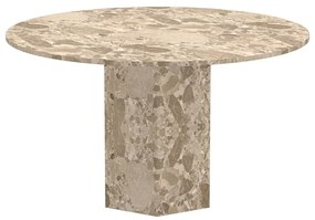 Masă de dining maro deschis rotundă din marmură ø 130 cm Naxos – Actona