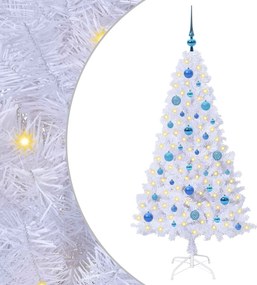 vidaXL Brad de Crăciun artificial cu 150 LED Alb 150 cm PVC și Oțel