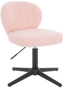 HR193CROSS Scaun Roz Pudra Boucle cu Bază Neagră