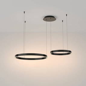 Lustra LED suspendata design modern Rim negru 60cm, 3000K