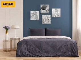 Set tablouri armonia de îngeri în design alb-negru