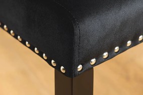 Set 2 scaune Stil Baroc, Catifea, Negru, CASTLE