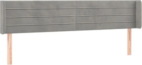 vidaXL Tăblie de pat cu aripioare gri deschis 203x16x78/88 cm catifea