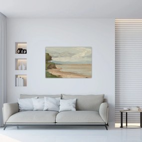 Tablou - Jean-Baptiste-Camille Corot, Beach Near Etretat, reproducere (90x60 cm)