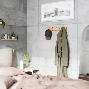 Cuier de perete în culoare naturală din lemn masiv de frasin Flip – Umbra