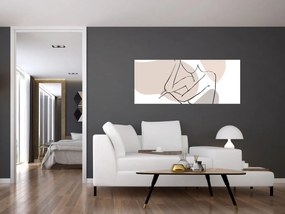 Tablou - Femeie corp linie de artă N⁰1 (120x50 cm)