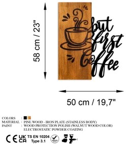 Decorațiune de perete 50x58 cm lemn/metal cafea