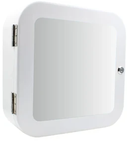 Dulap pentru Medicamente cu Oglindă și Închidere cu Cheie, 32x32x11.5 cm, Alb – Bathroom Solutions