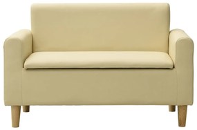 Canapea pentru copii cu 2 locuri, alb crem, piele ecologica Crem