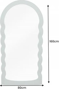 Oglinda de perete design modern Wave 160cm, verde salvie