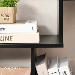 HOMCOM Bibliotecă cu rafturi Zig-zag Design Contemporan 70L x 24l x 178Î cm Panouri Particule negru | Aosom Romania