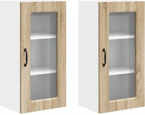 vidaXL Dulap de bucătărie Kalmar 2 pcs Stejar Sonoma 40 x 31 x 80 cm
