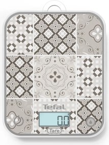 Cantar de bucatarie Tefal Optiss BC50D6V0, Pana la 5 kg, TARE, LCD, Sticla, Cifre mari, Gri/Alb