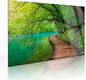 Tablou pe sticlă - Lacurile Plitvice (70x50 cm)