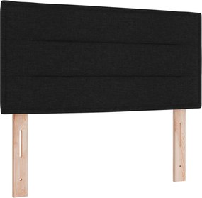 vidaXL Tăblie LED cu benzi LED cu headboard Negru 90 cm țesătură