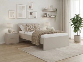 Pat ELISA 90 x 200 cm, bej casmir Saltele: Cu saltele Coco Maxi 20 cm, Somiera pat: Cu lamele drepte