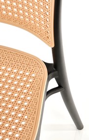 Scaun de bucaterie Tobias, ratan / negru