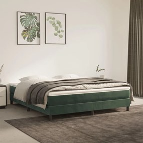 3120781 vidaXL Cadru de pat, verde închis, 160x200 cm, catifea
