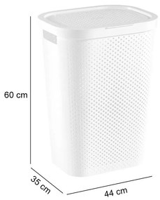Cos rufe, 2 manere, capac, verde, 60 L, 44x60x35 cm, Curver