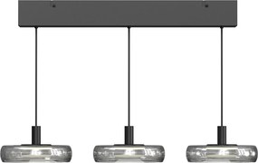 Lustra cu 3 pendule LED Float sticla fumurie