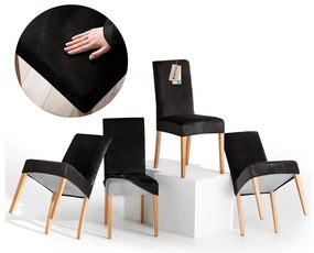 Huse negre 4 buc. elastice pentru scaun 48 cm Sento – Restilo