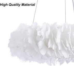 Brilagi - Lustră LED suspendată pe cablu FEATHER, 3x E27/40W/230V + 3x LED/3W, Ø 40 cm, albă