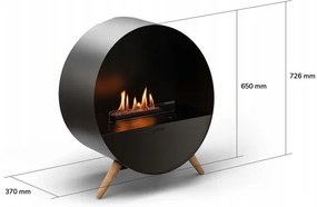 Șemineu BIO cu telecomandă Planika Bubble Wall & Floor BEV 72,6x65 cm 2,5kW