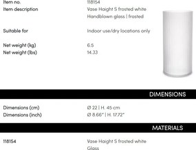 Vaza, Vas decorativ design LUX Haight S, frosted