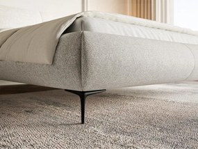 Pat matrimonial 160 cm Octave 160B (cu somieră) (deschis gri + negru). 1100000