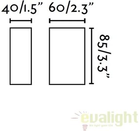 Aplica LED de perete exterior IP44 CANON-2 gri inchis 70566N