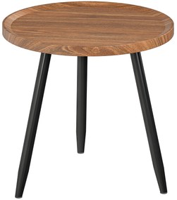 HOMCOM Masă de cafea rotundă pentru living, masă de cafea modernă cu cadru din oțel, pentru living, cameră, Ø 40 x 39 cm, lemn de nuc | Aosom Romania