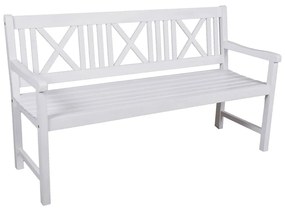 Bancă de grădină albă din lemn masiv Malmö – Garden Pleasure