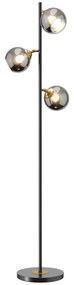 HOMCOM Lampă de Podea cu 3 Abajururi, Lampă pentru Camera de Zi cu Abajur Glob din Sticlă(Becul nu este inclus), Φ36x162 cm, Gri | Aosom Romania