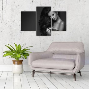 Tablou - Portretul unei femei seducătoare, alb-negru (90x60 cm)