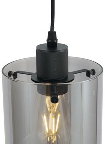 Spot modern negru cu sticlă fumurie pentru sistem de șină monofazat - Iconic Dome