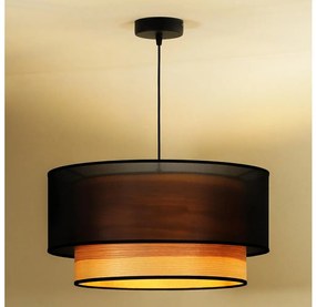 Lustră pe cablu Duolla WOOD BOHO 1xE27/15W/230V negru/bej