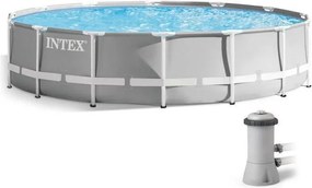 Piscină de grădină familie cu filtrare și scară 427 cm