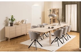 Masă de dining extensibilă cu blat cu aspect de lemn de stejar 100x200 cm Linley – Actona
