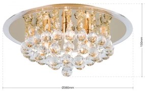 Plafoniera eleganta cristal K9 diam. 38cm Gloria DLU 2378/4/38 gold OR