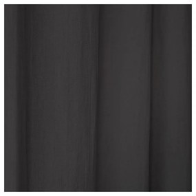 Draperie din in cu bucle de prindere Linen Tales Night Time, 250 x 140 cm, gri închis