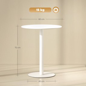 HOMCOM Masă de Dining Rotundă și Modernă pentru 2 Persoane din Oțel, Albă | Aosom Romania